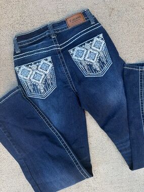Embellished Dark Blue Women's Y2K Jeans sz3